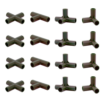 Bykswil 16pcs connector for four types, ideal for flexible greenhouse setups.