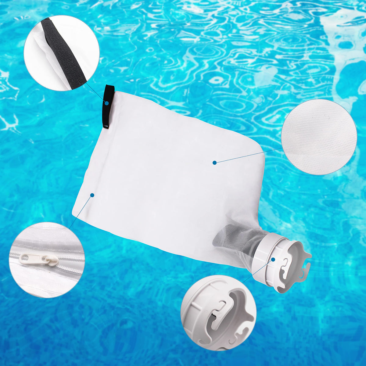 Bylot debris bag high-density filter captures sand and fine particles during cleaning.