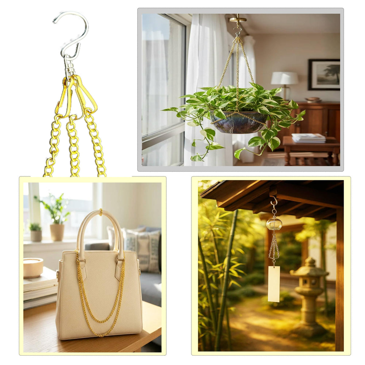 Bytiyar garden setup shows bird feeder suspended using a durable chain.
