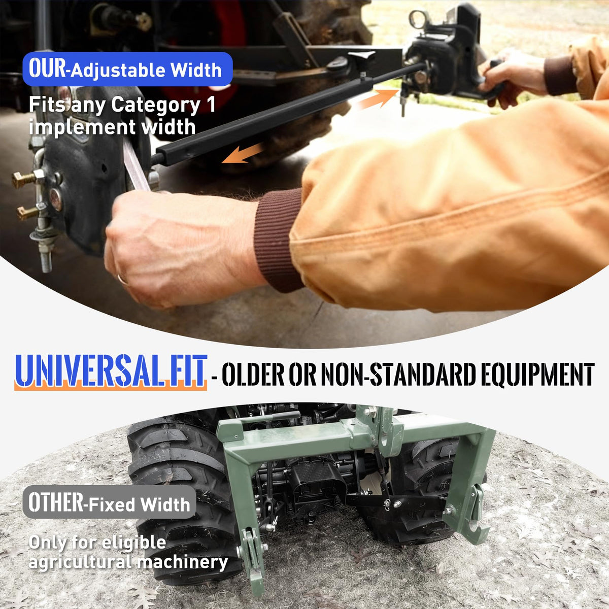 BZ SUN Cat 1 Quick Hitch pins and locking mechanism for secure attachment