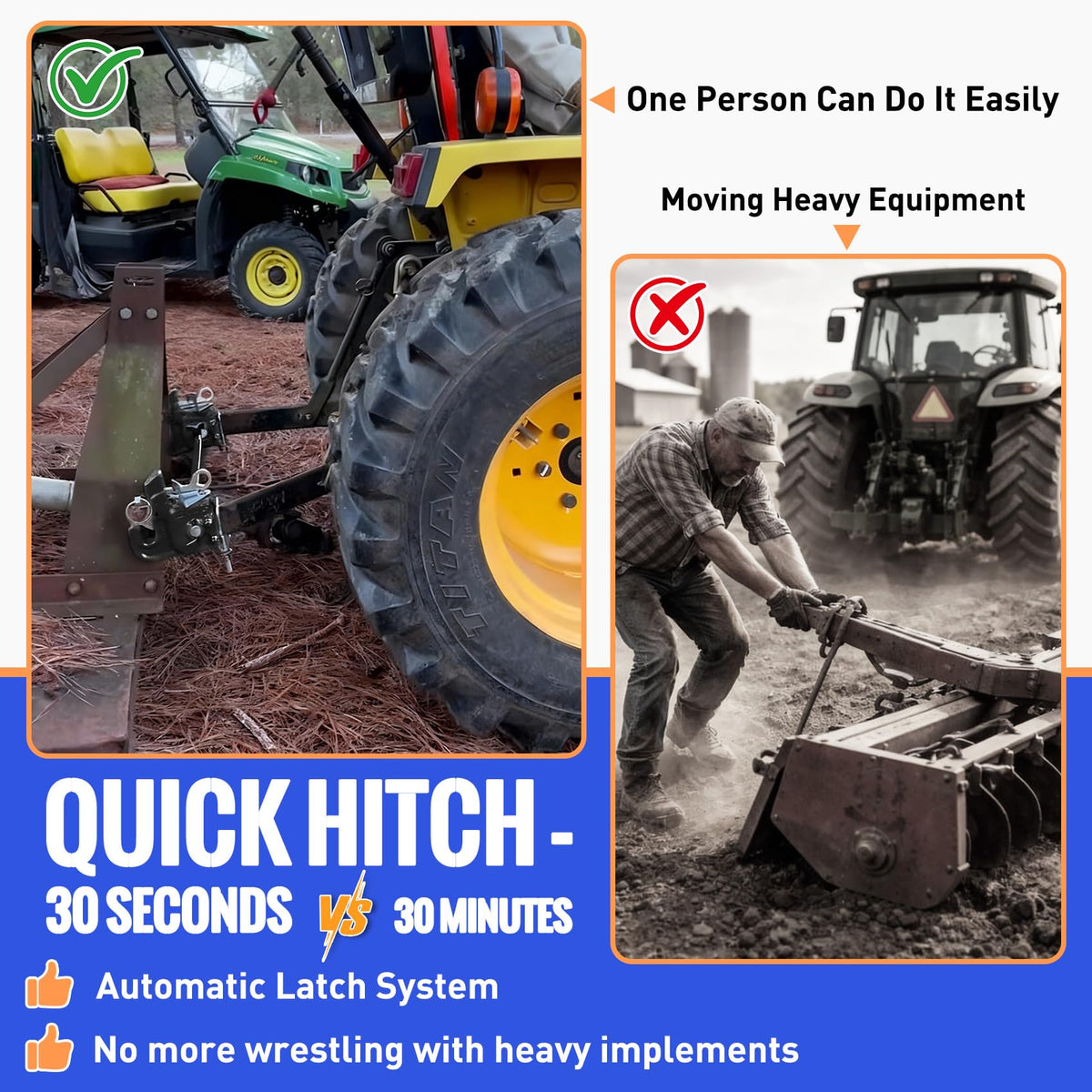 BZ SUN Cat 1 Quick Hitch stabilizer bar highlights stability on rugged terrain
