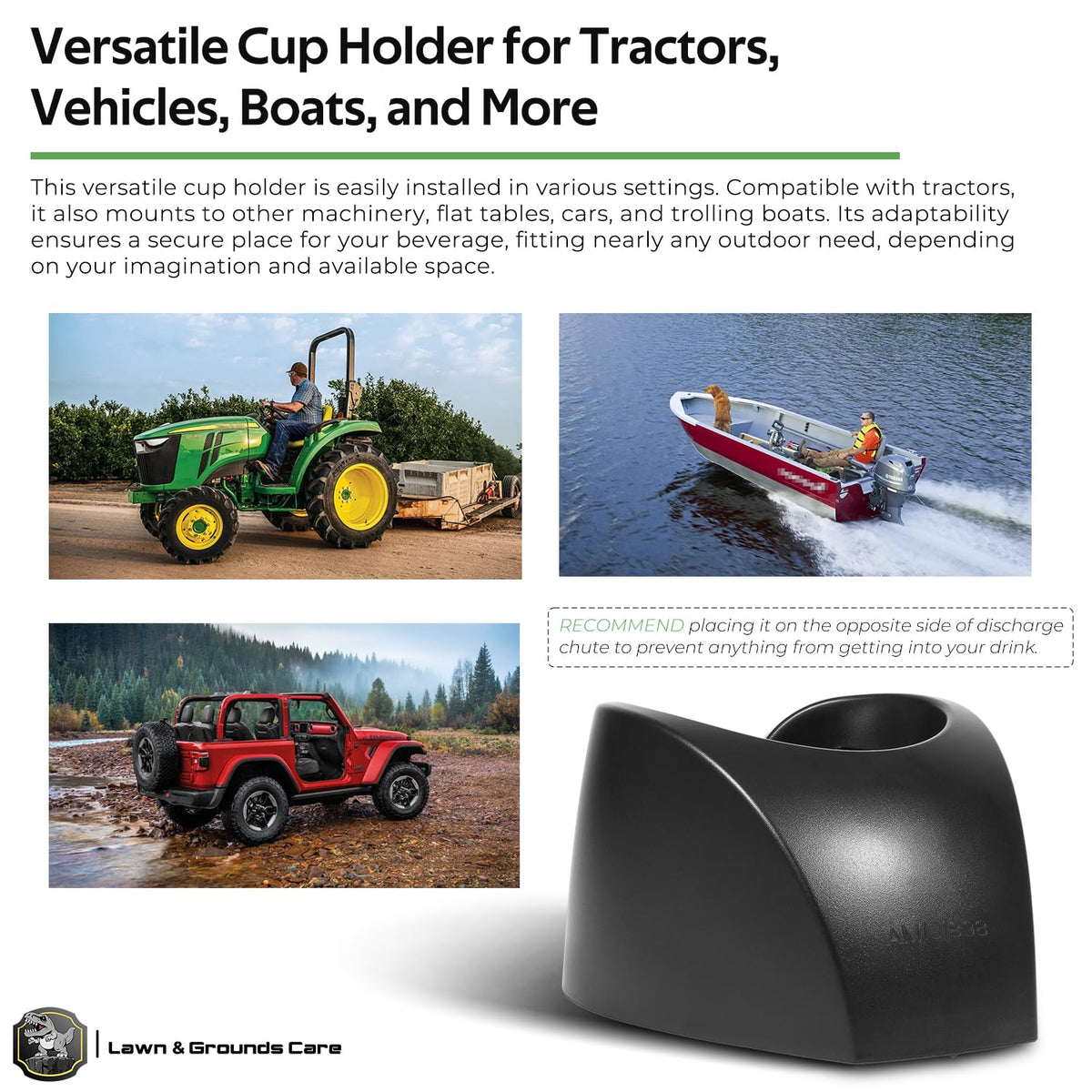 AM131898 cup holder secures a bottle during vibration and movement.