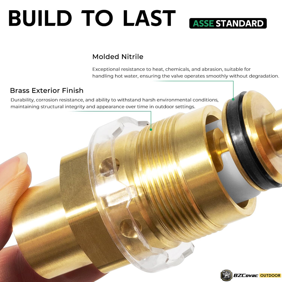 Bzcovac RK-25 brass exterior finish resists weather for outdoor use