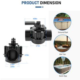 Bzsunway 4716 valve installed on outdoor ground pool or spa setup.