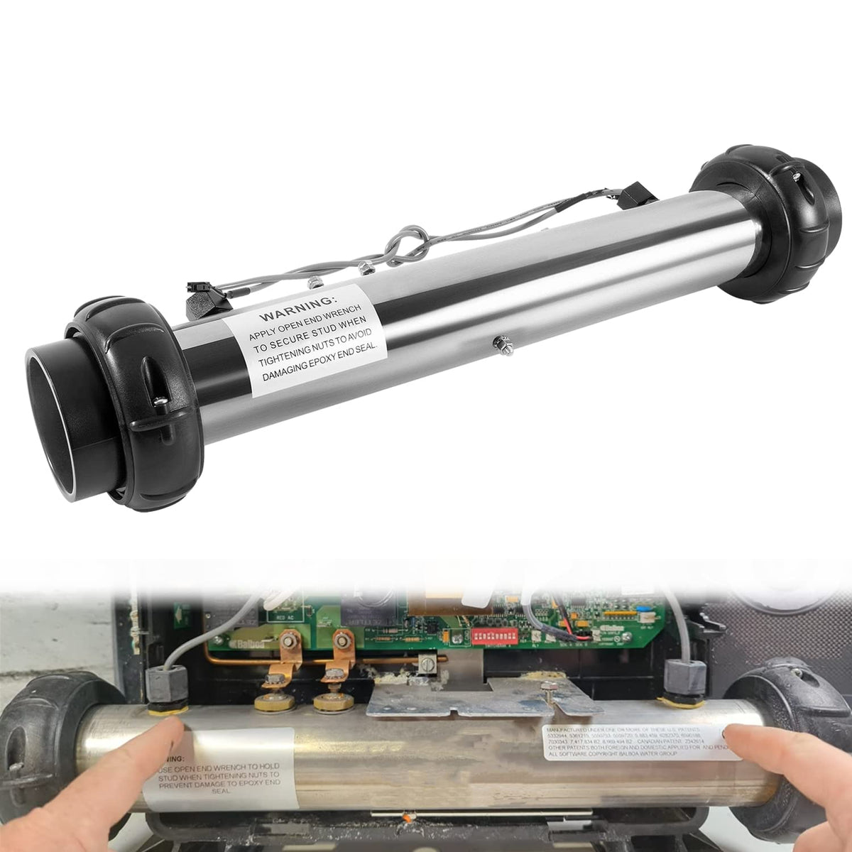 Bzsunway Balboa heater element front view in durable stainless steel