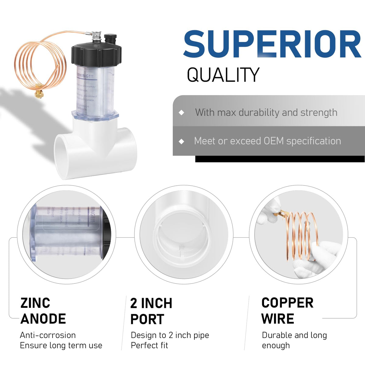 Bzsunway leak-proof design ensures reliable installation in 2-inch pipe systems.