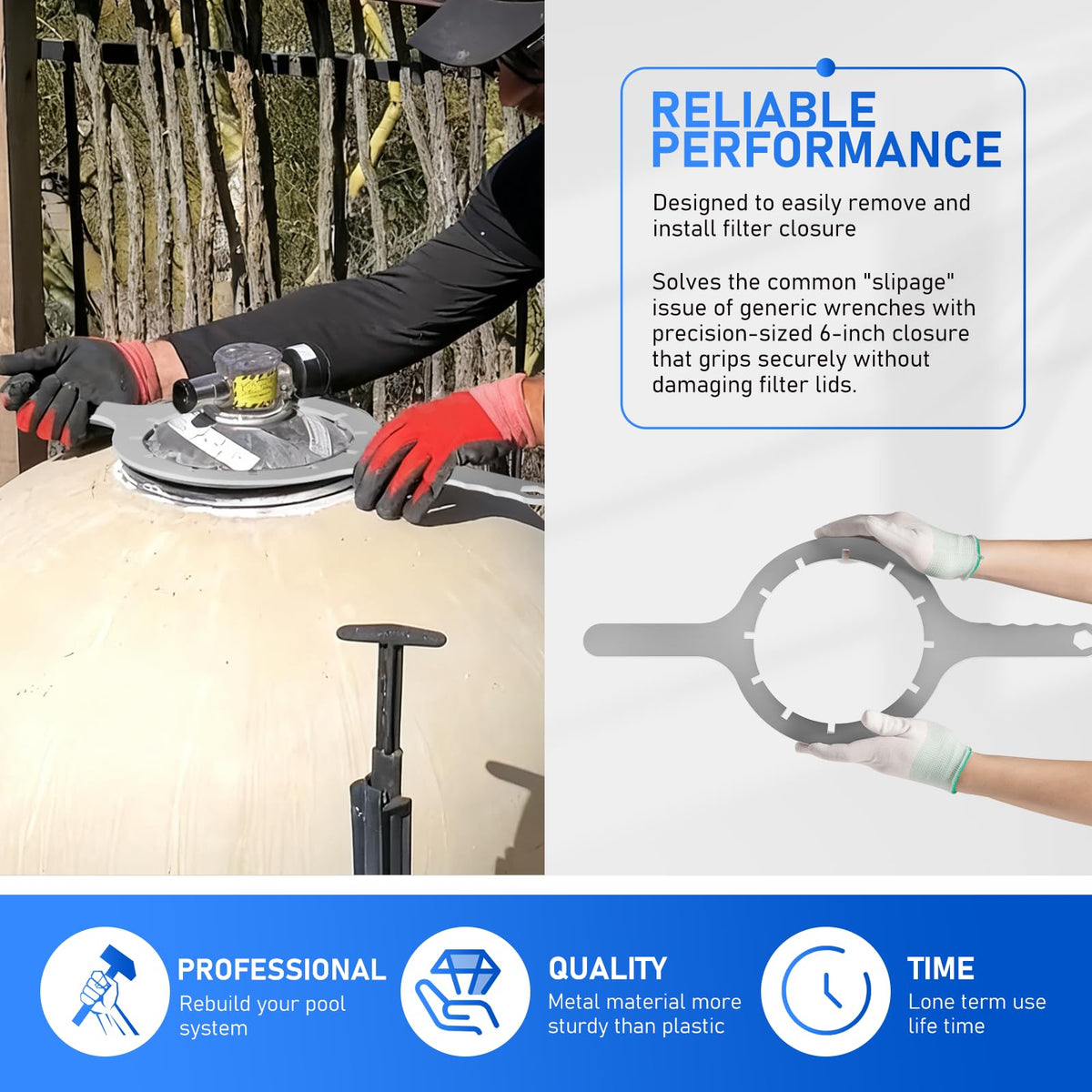 Bzsunway lightweight tool with 0.8 lb design for easy storage in pool kits.