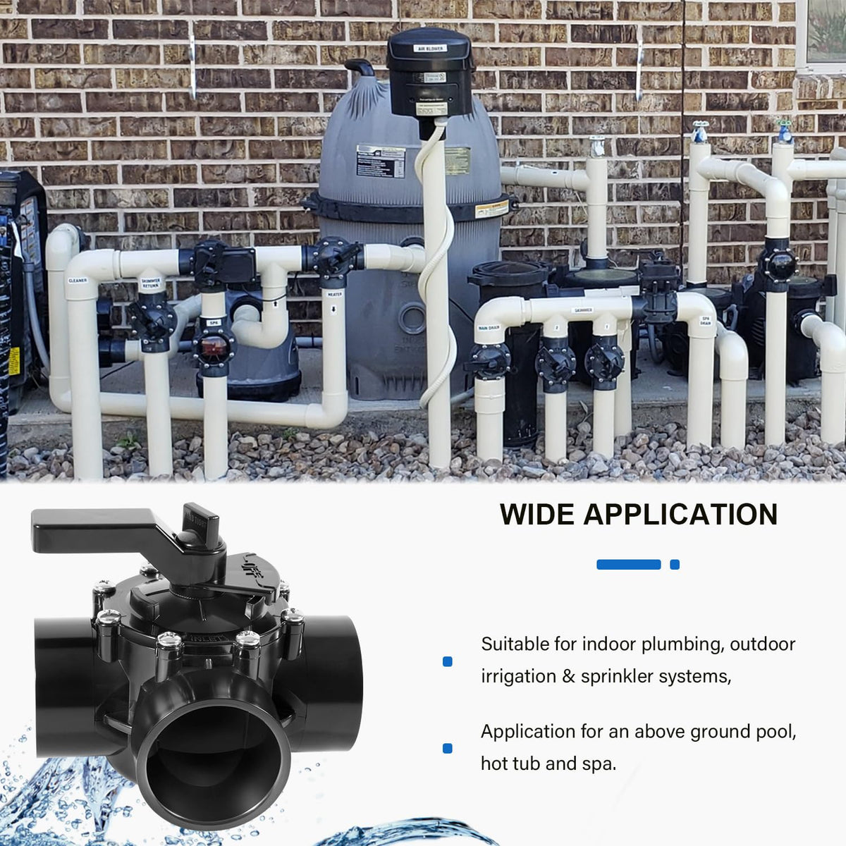 Bzsunway pipe connections 2in and 2.5in for easy compatibility