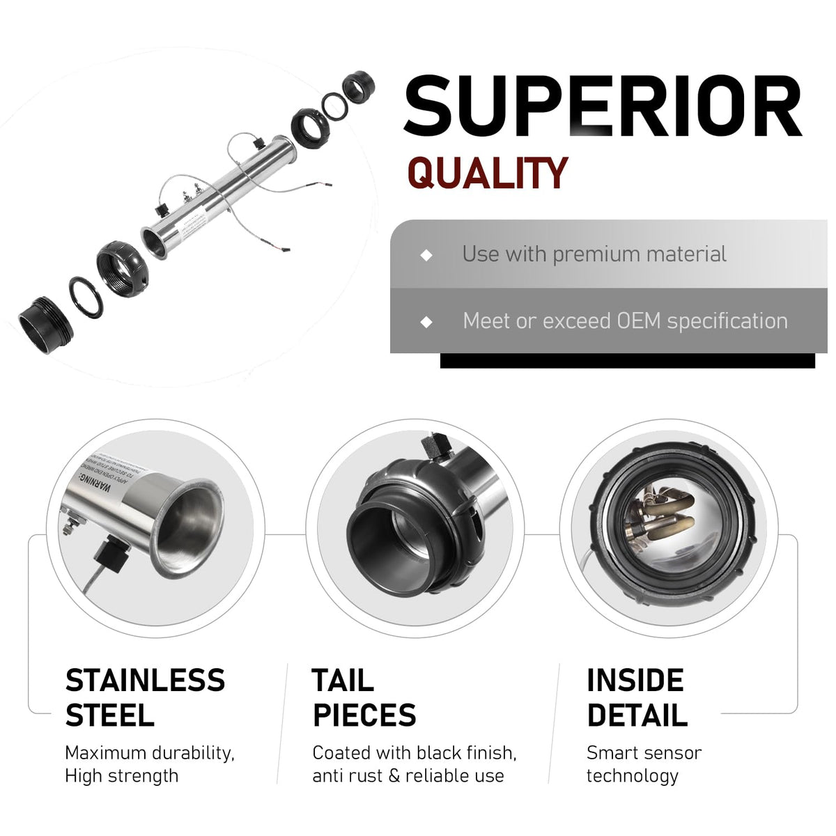Bzsunway stainless steel spa heater body built for daily use
