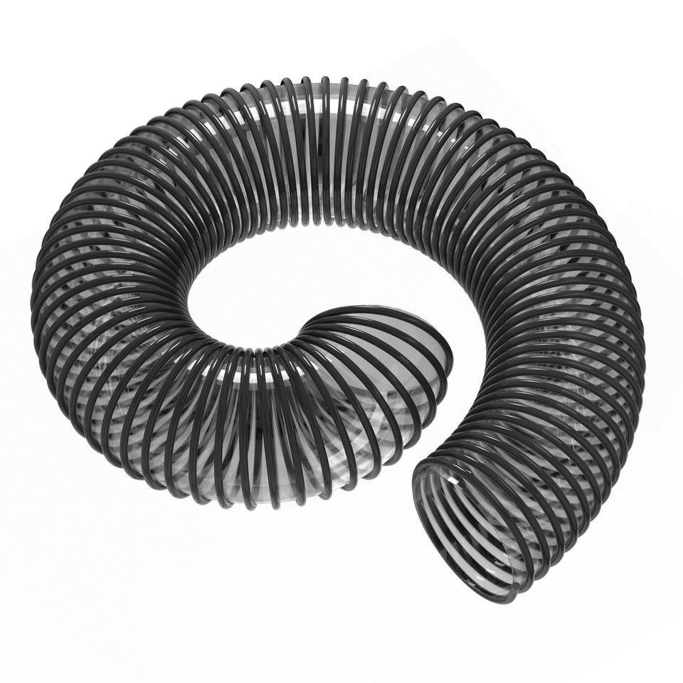 BZTT Bagger Flex Hose close-up for Cub Cadet bagger, showing flexible connection