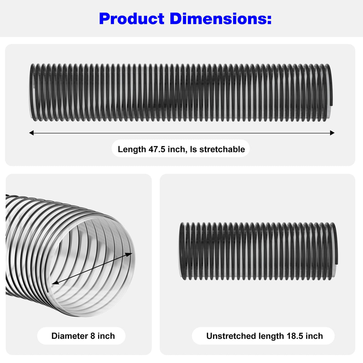 BZTT 8-inch diameter bagger hose emphasizes durable, adaptable fit