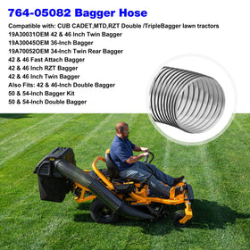 BZTT Flexible bagger hose length can be trimmed to suit your mower