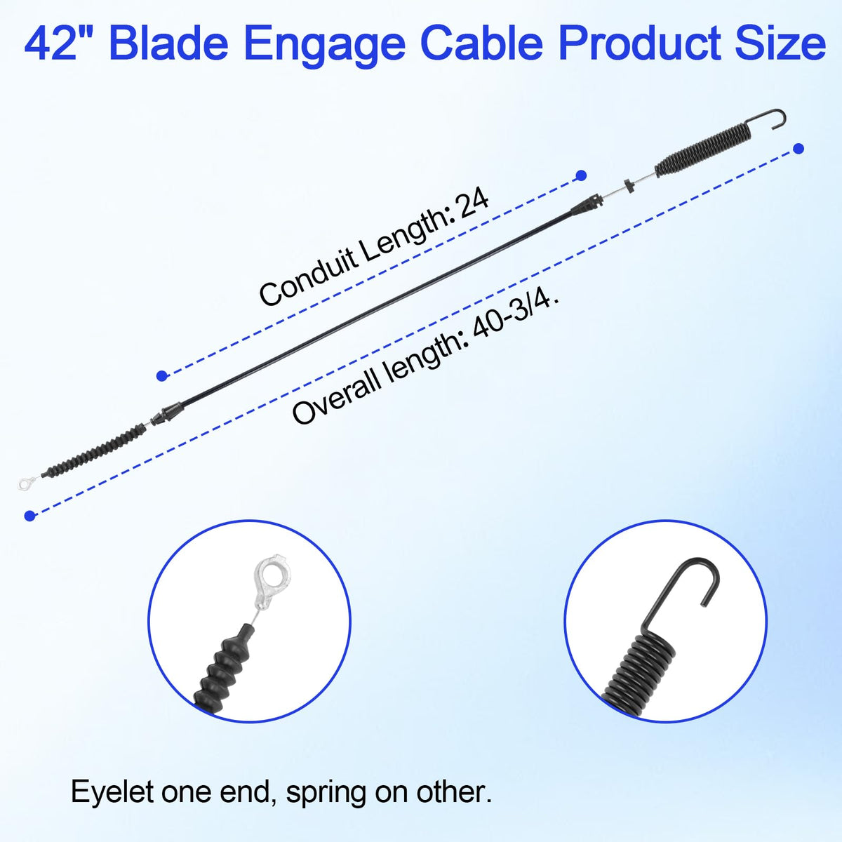 BZTT blade engagement cable spring-end close-up for durable engagement