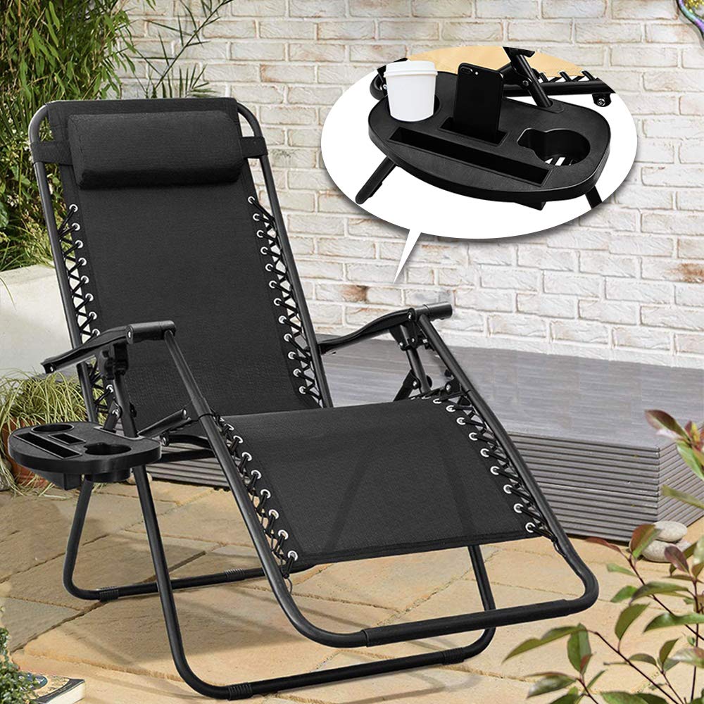 C-CHAIN beach-friendly tray enhances comfort during lounging.