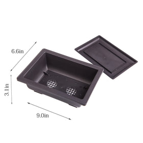 C CRYSTAL LEMON bonsai training pot showing drainage holes and mesh screen for soil retention.