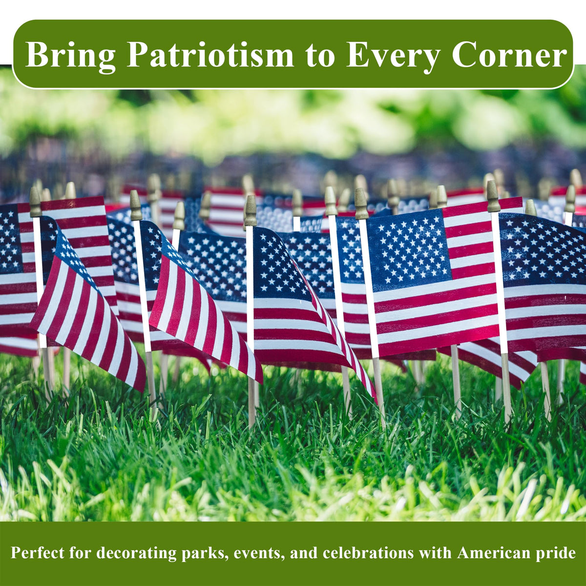 C Crystal Lemon patriotic holiday decor flags on sticks for celebrations