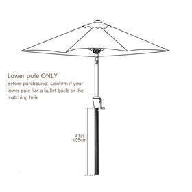 C-Hopetree dark gray lower pole provides sturdy outdoor shade support.