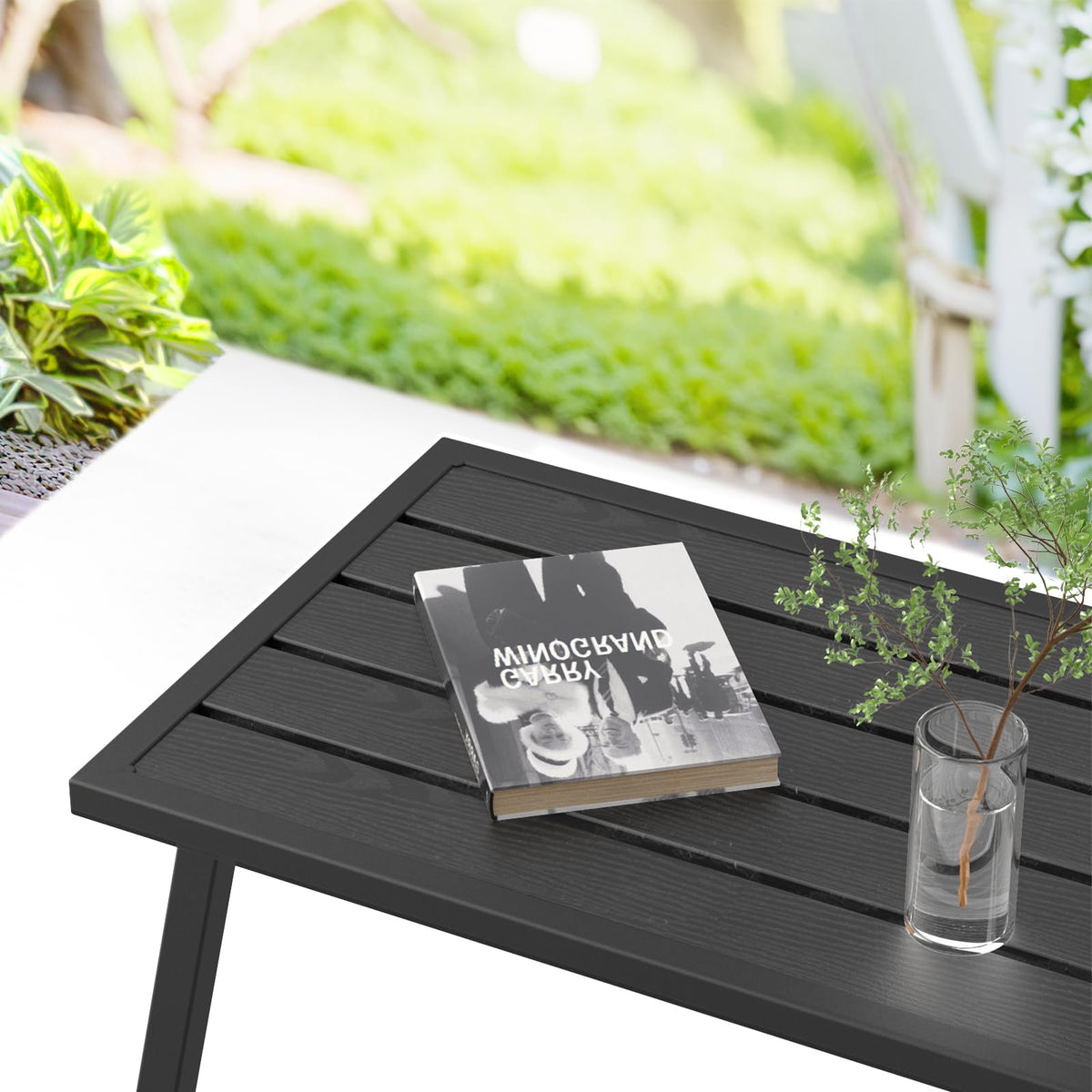 C-Hopetree outdoor table ideal for decks, gardens, porches.