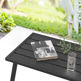 C-Hopetree outdoor table ideal for decks, gardens, porches.
