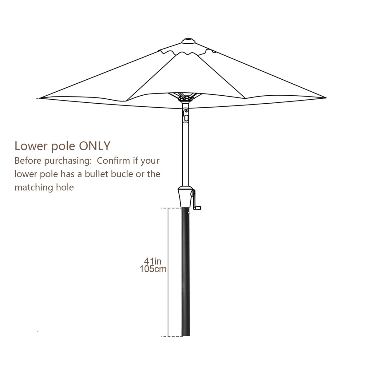 C Hopetree patio umbrella replacement pole for quick life extension