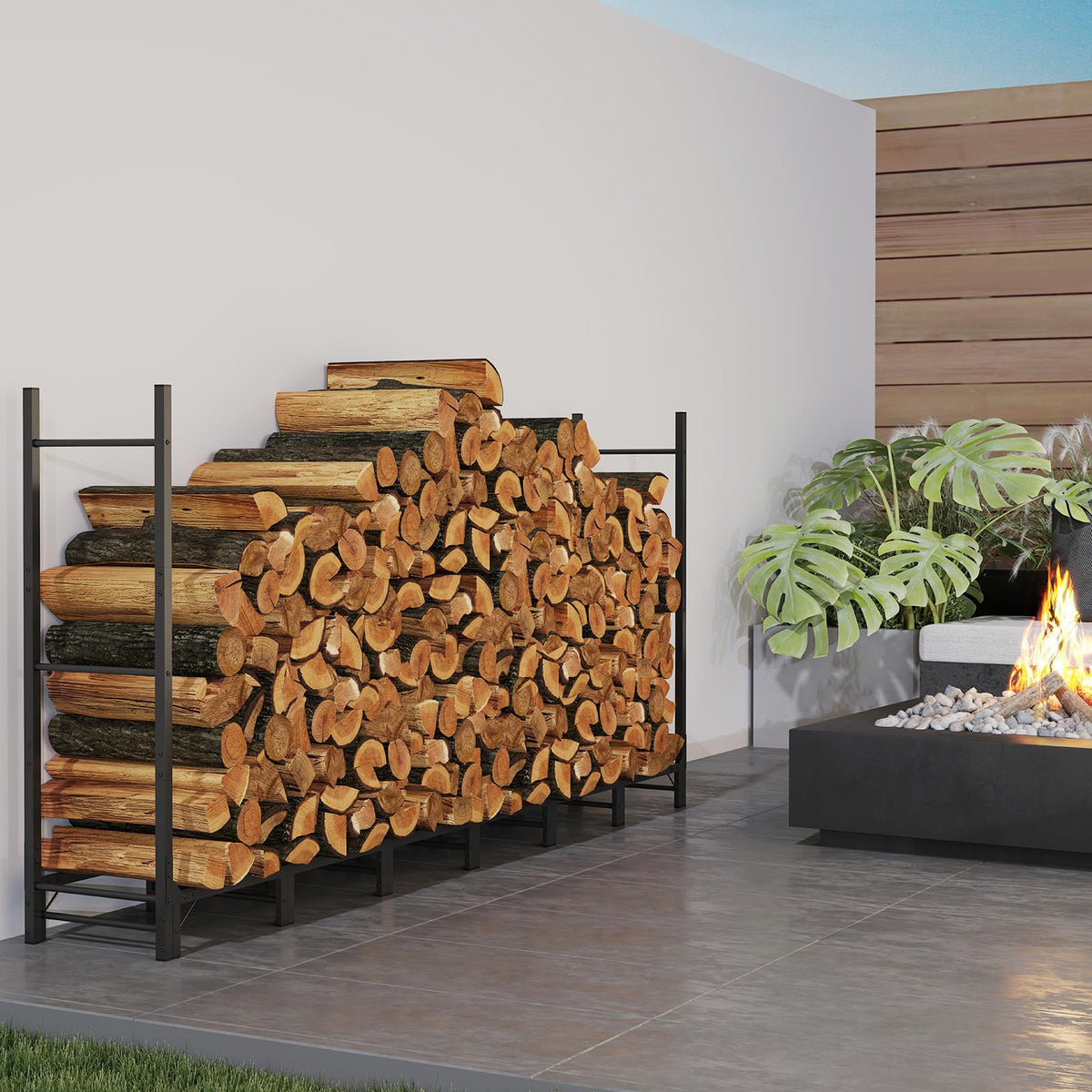 C-Hopetree scratch-proof feet protect floors while elevating logs