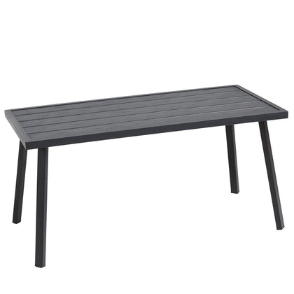 C-Hopetree small metal outdoor coffee side table in black for patio use.
