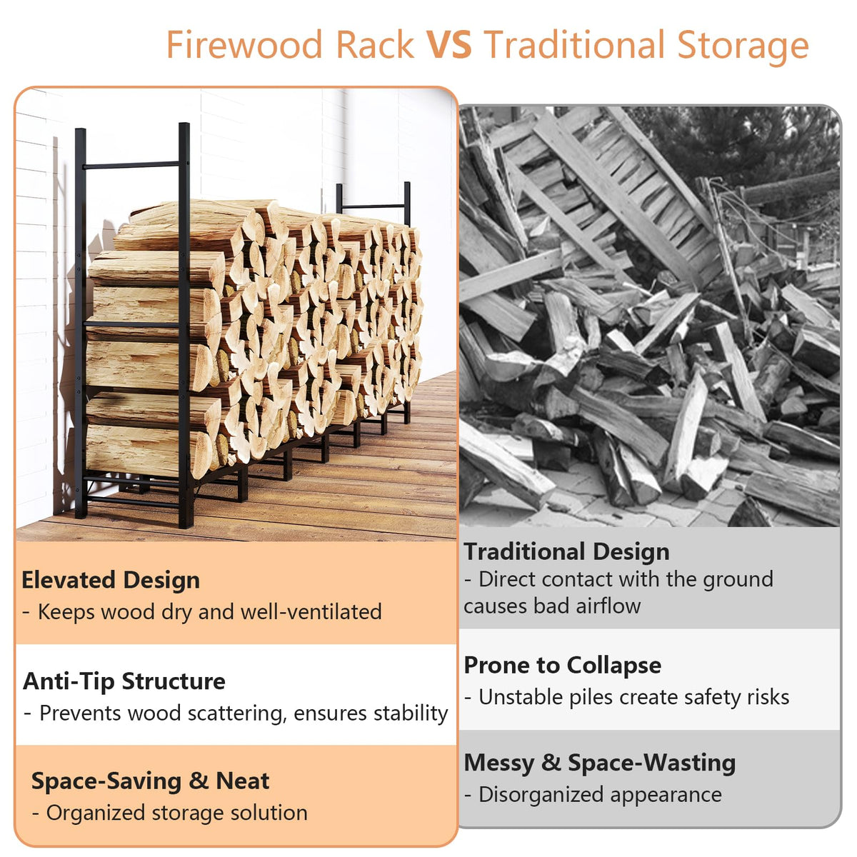 C-Hopetree steel frame with black frost finish resists rust and fading