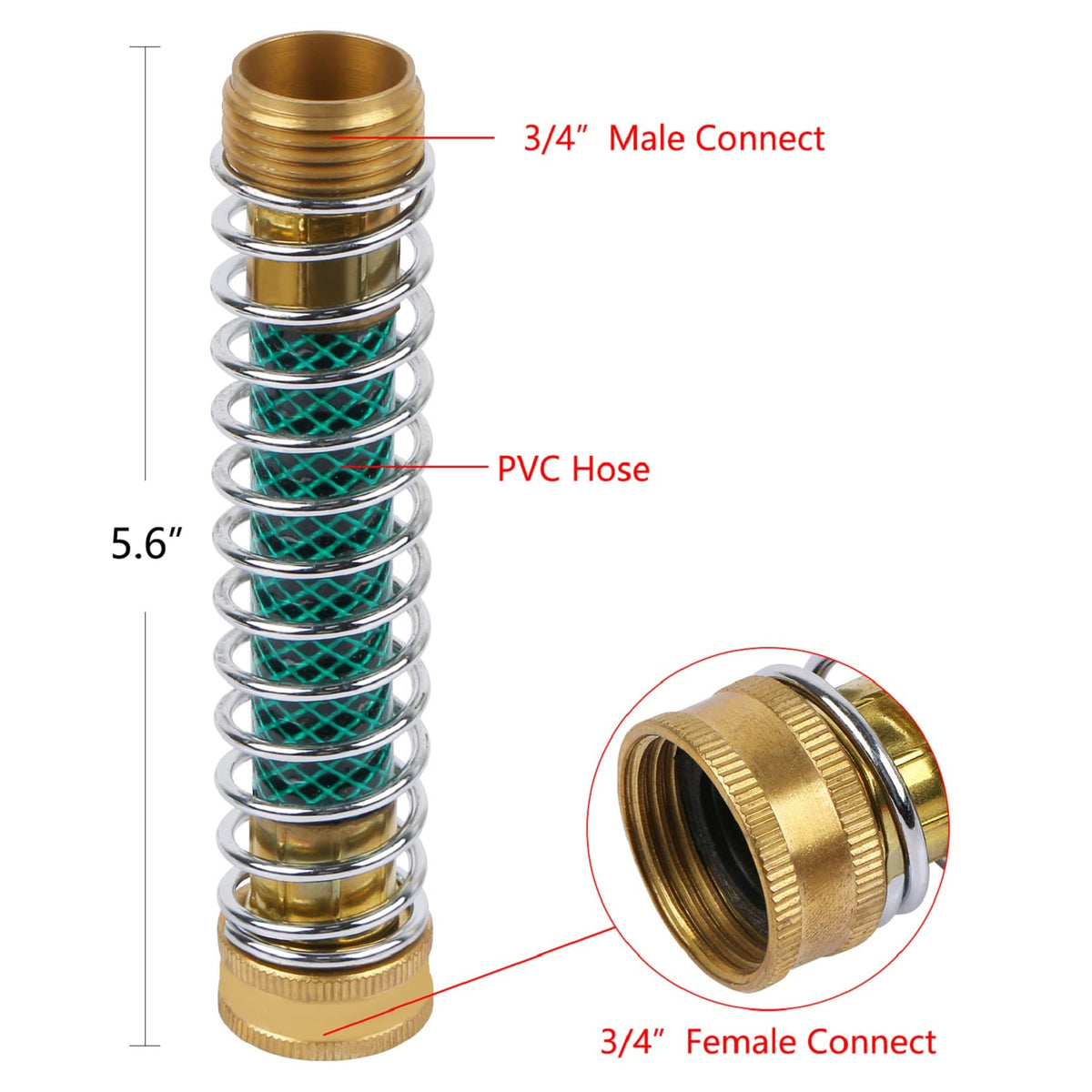 CABAX solid brass faucet connector provides durable hose attachment