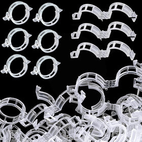 CACERIAWM plant support clips closeup show clear plastic durability for sturdy stem support