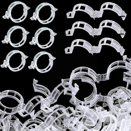 CACERIAWM plant support clips closeup show clear plastic durability for sturdy stem support