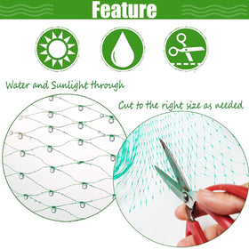 CACERIAWM Nylon mesh with sturdy ties and rust-resistant pegs for durability.