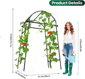 CACERIAWM raised-bed trellis helps cucumbers grow vertically for sun exposure.