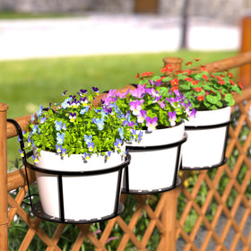 CADANI elegant balcony rail hanging basket decorates a patio