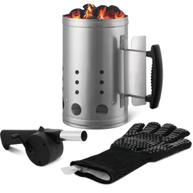 CADARA charcoal chimney starter top view for fast, clean lighting