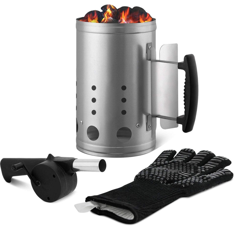 CADARA charcoal chimney starter top view for fast, clean lighting