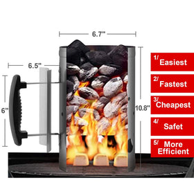 CADARA portable grill air blower in use accelerates charcoal ignition
