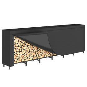 CADUKE 8ft firewood rack with cover keeps wood dry and organized outdoors