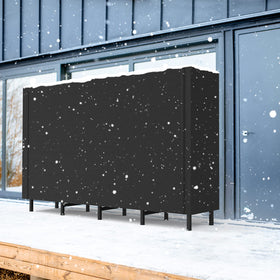 CADUKE indoor firewood holder demonstrates generous storage capacity.