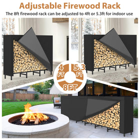 CADUKE firewood rack outdoor sturdy frame securely holds a large log stack
