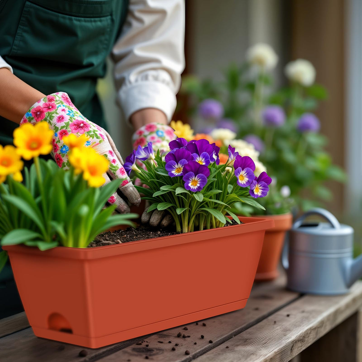 CADUKE durable metal bracket planter supports secure mounting on various railings