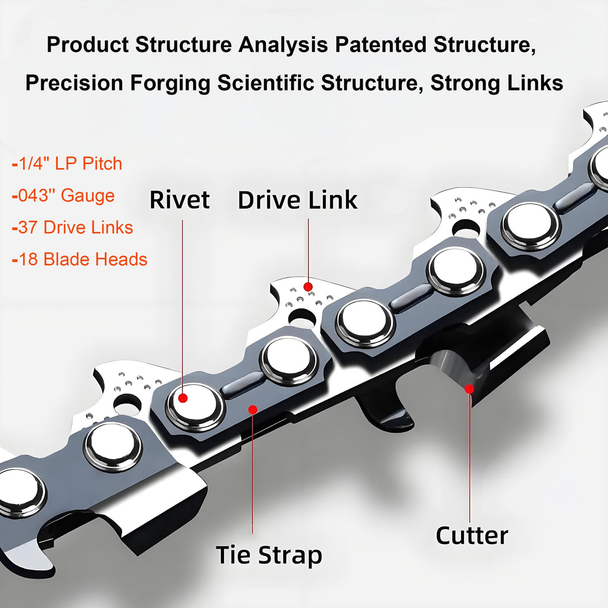 CaeyBrye versatile 6-inch chain suits pruning, firewood, bamboo, and PVC tasks.