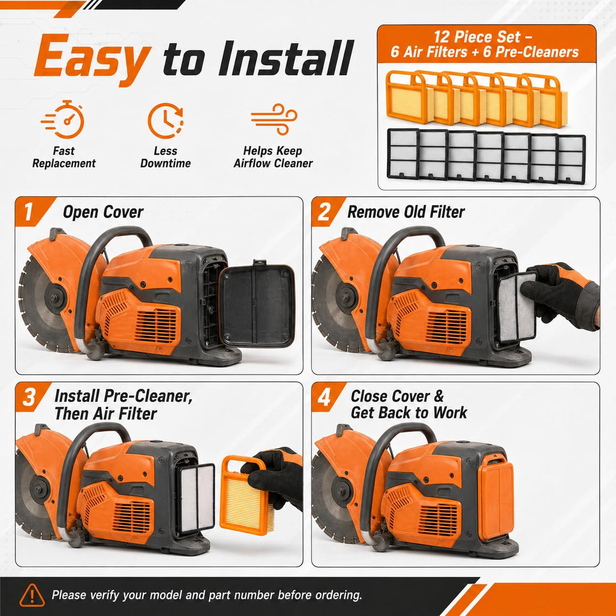 CAFEZAYO 6pc air filter set ready for swap during maintenance