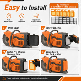 CAFEZAYO 6pc air filter set ready for swap during maintenance