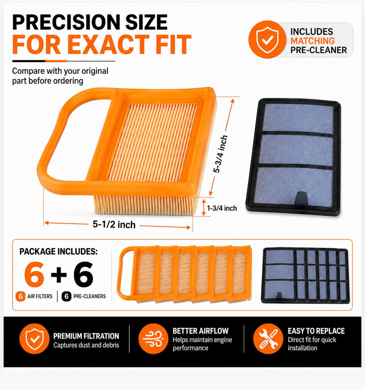 CAFEZAYO TS420 air filter pleat design highlights dirt resistance