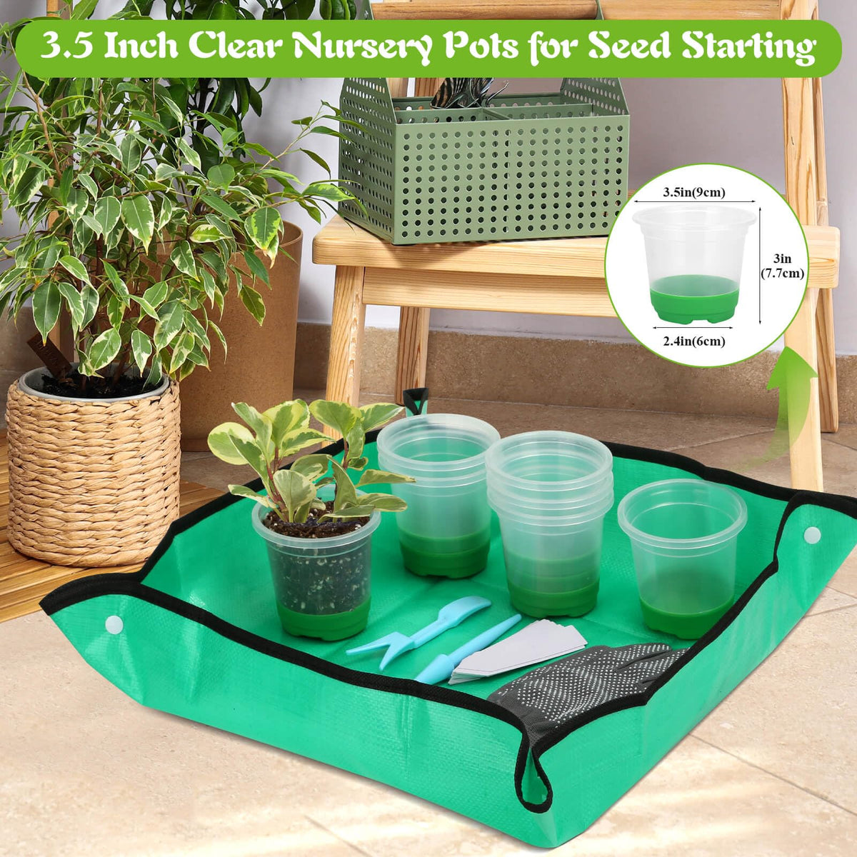 Caffox gardening gloves offer grip and protection for precise transplant work.