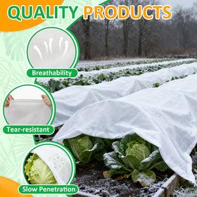 Cahomo frost cloth UV-treated surface helps prevent overheating while shielding delicate plants.