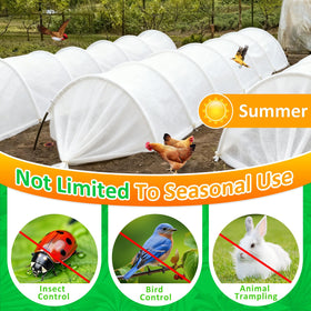 Cahomo wind-resistant frost cloth secured with straps for windy garden days.