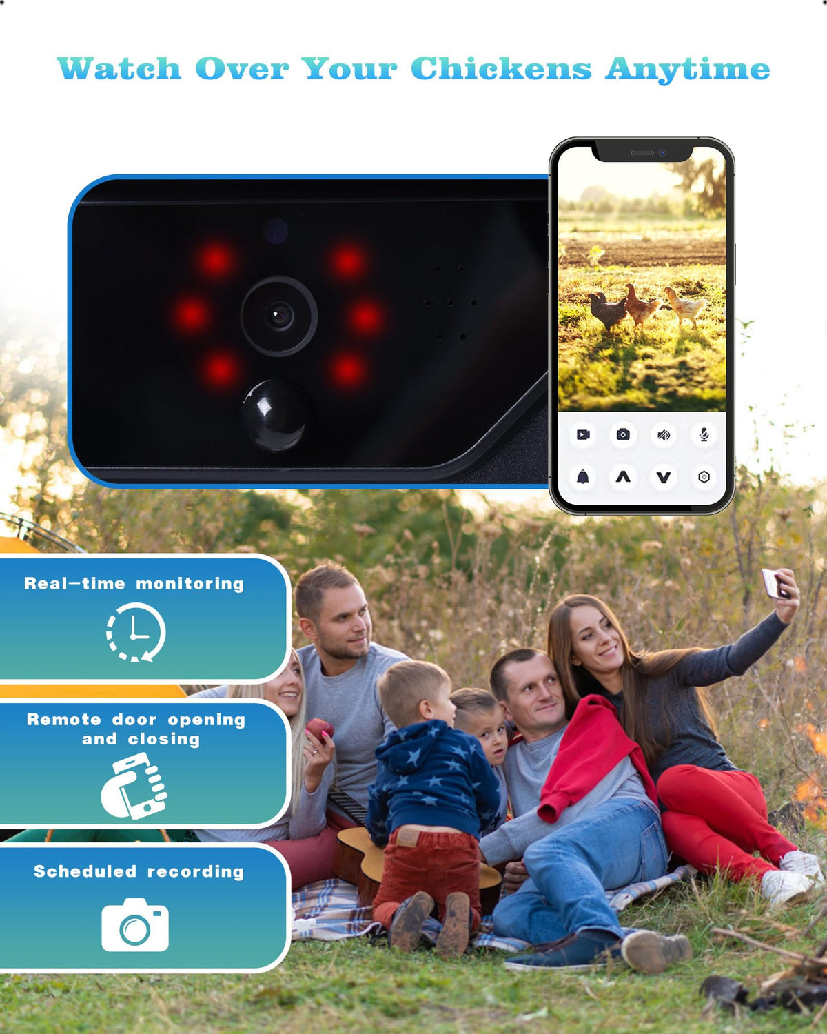 Caifunway wifi-connected door allows real-time monitoring from your phone.