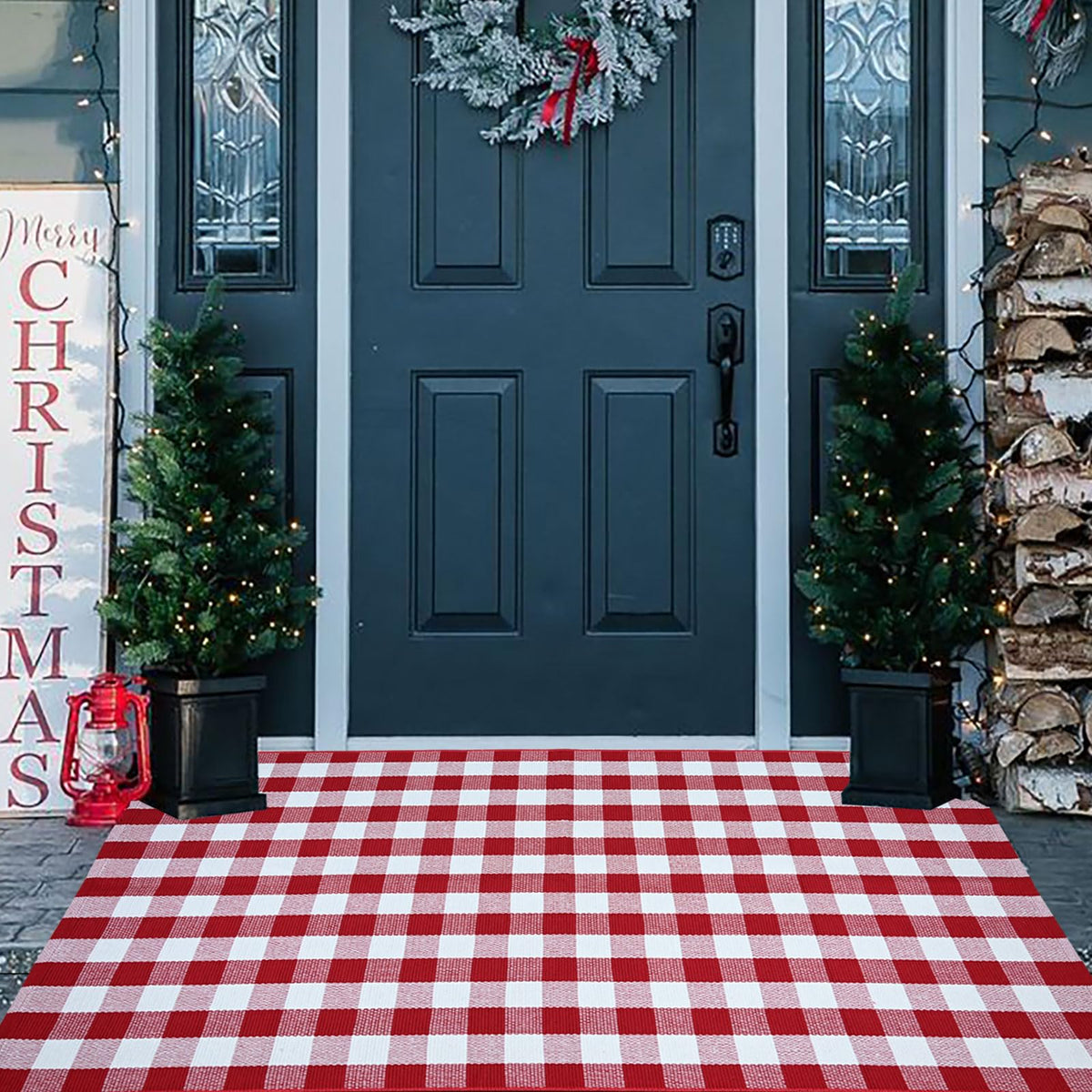 CAINANEL 3x5ft holiday rug fits entryways and creates a layered welcome