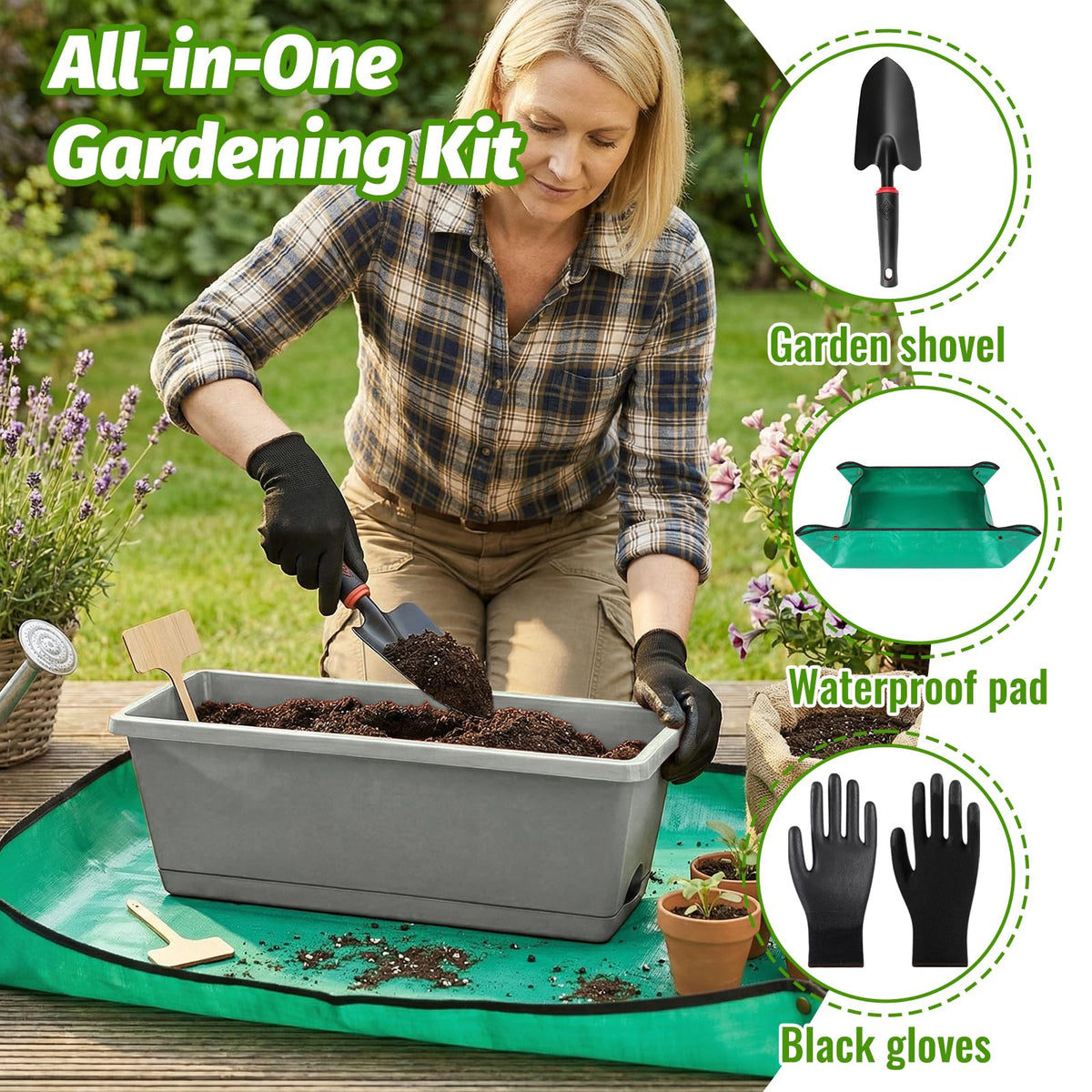 CAKKVDE planter with removable bottom tray to manage watering